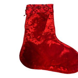 Red velvet Christmas stockings 4 Red Beads On Top India